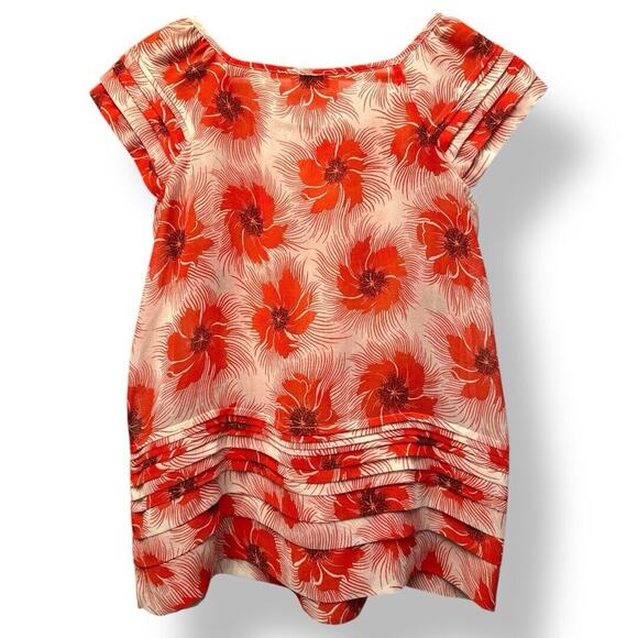 Flutter Sleeve Floral Calvin Klein Top Semi Sheer Casual Office Party Chic Sz S - Picture 2 of 6